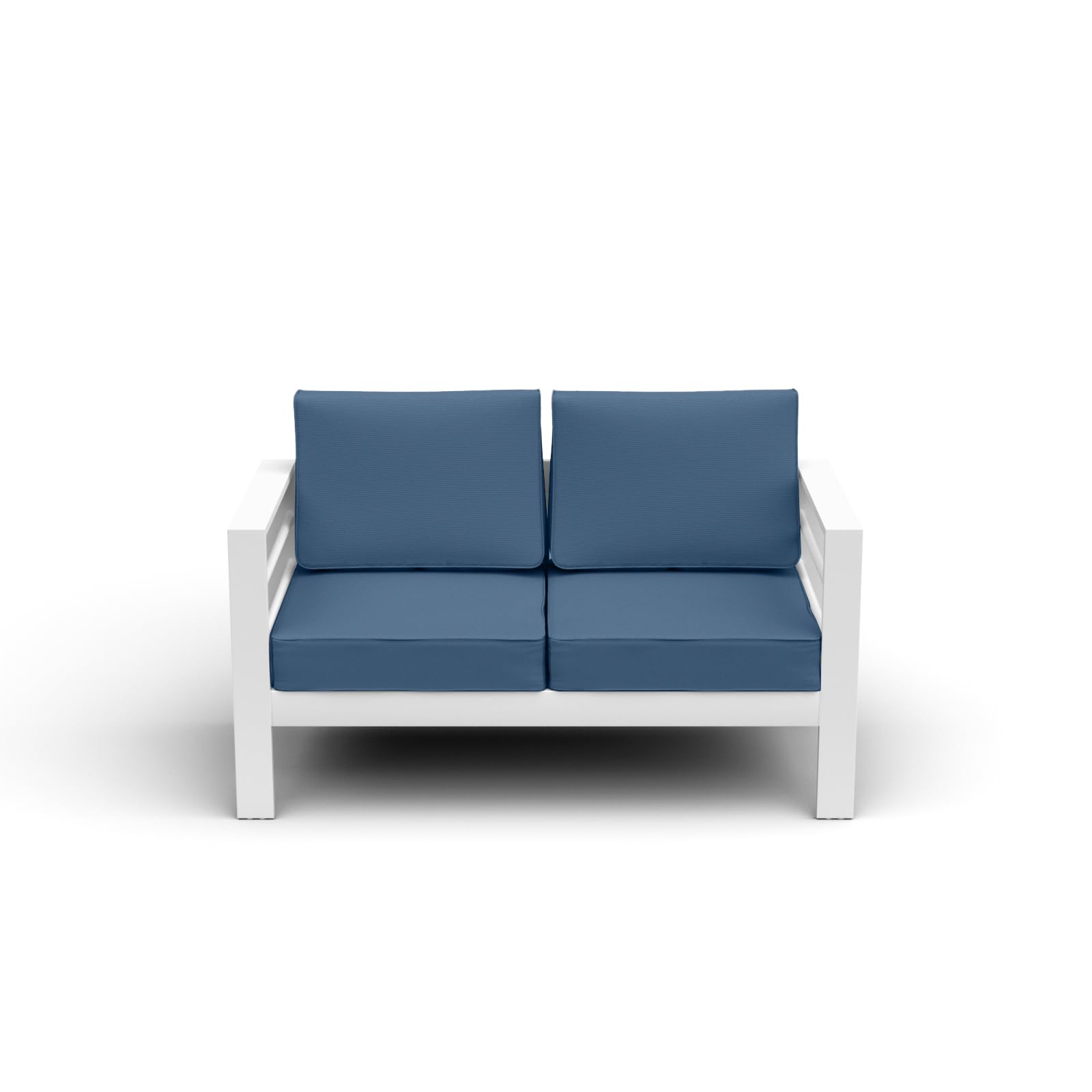 Amopatio Oversized Aluminum Patio Loveseat - All-Weather Outdoor 2-Seater Sofa with 5