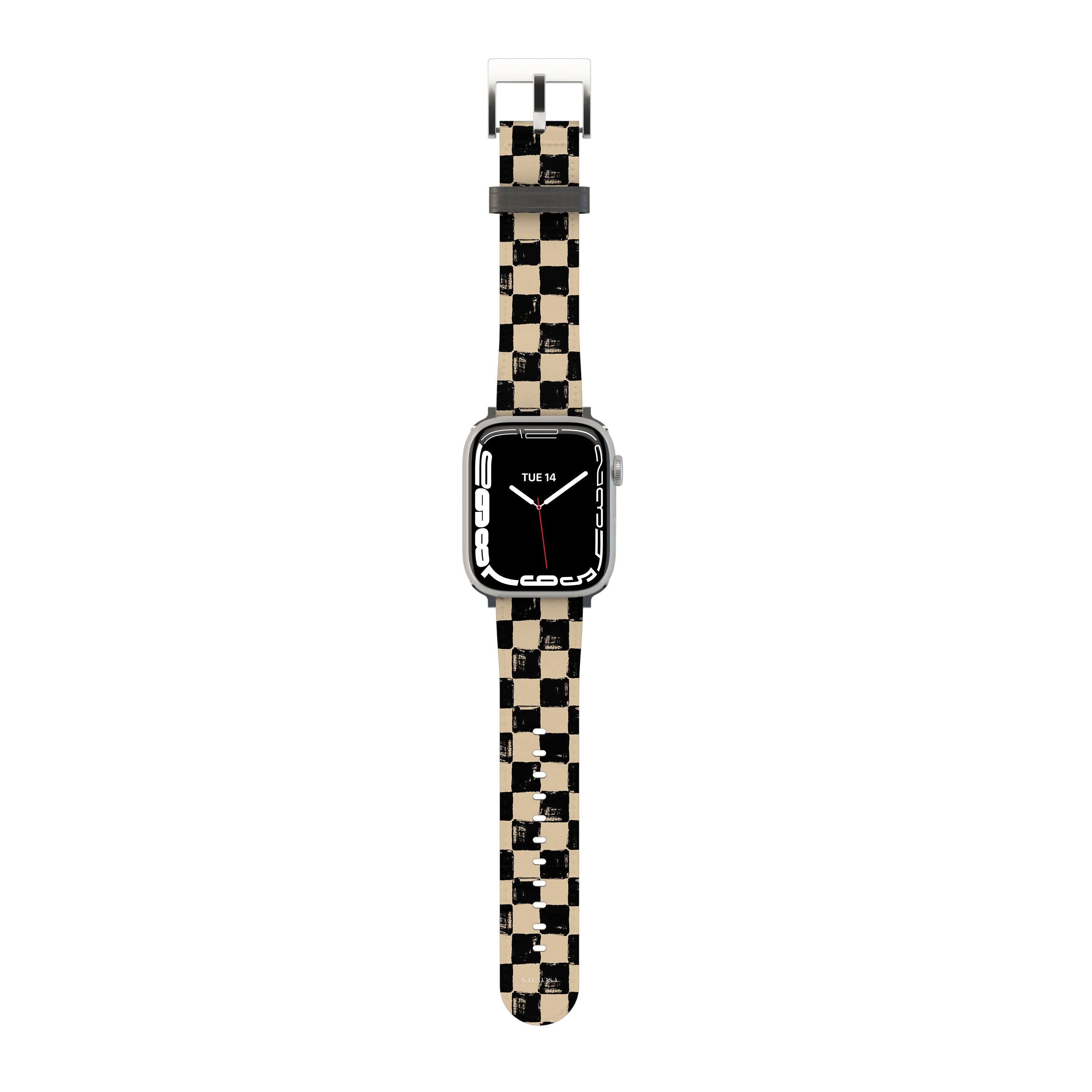 Premium Wooden Chess Board Apple Watch Band - Stylish & Durable Replacement Strap for Apple Watch Series 1-9 - Perfect for Chess Lovers, Gamers & Unique Fashion Accessory