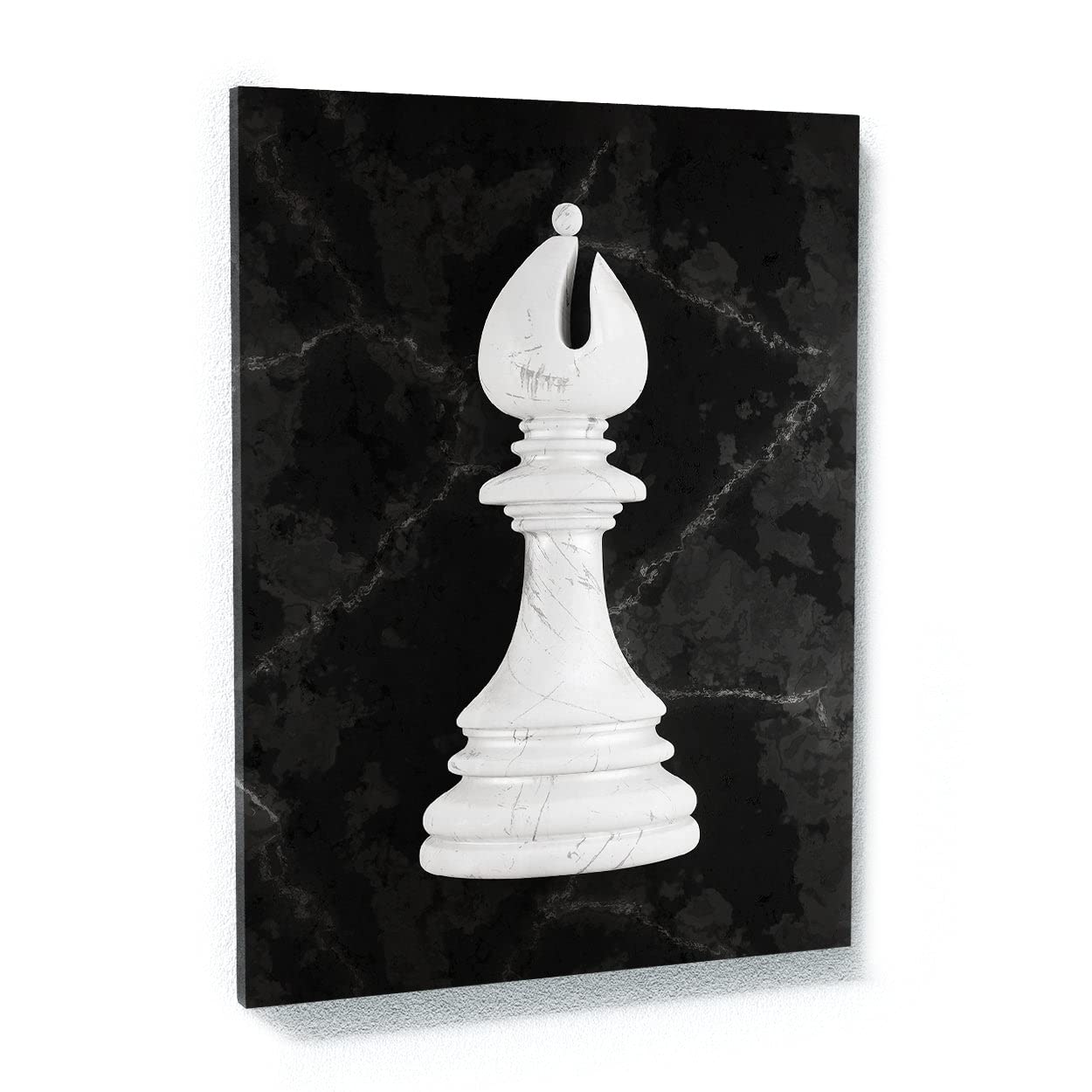 Bishop Chess Canvas Art - Modern Checkmate Strategy Pop Art Home Decor | 18x24 Inch Chess Poster Painting for Game Room & Office Wall Decor | Perfect Gift for Chess Players & Club Members