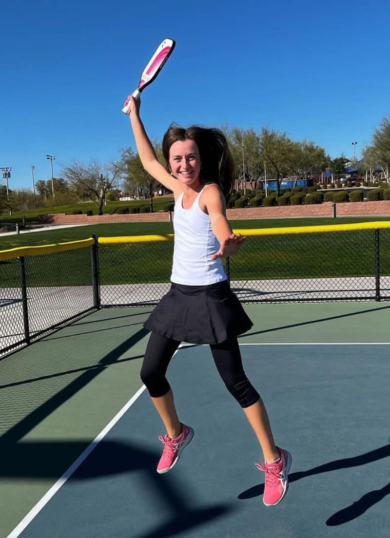 Dona Jo Women's Skirted Capri Pants - Running & Workout Capris with Skirt - Modest Athletic Wear for Yoga, Gym & Casual Sports - Perfect for Outdoor Activities & Fitness Training