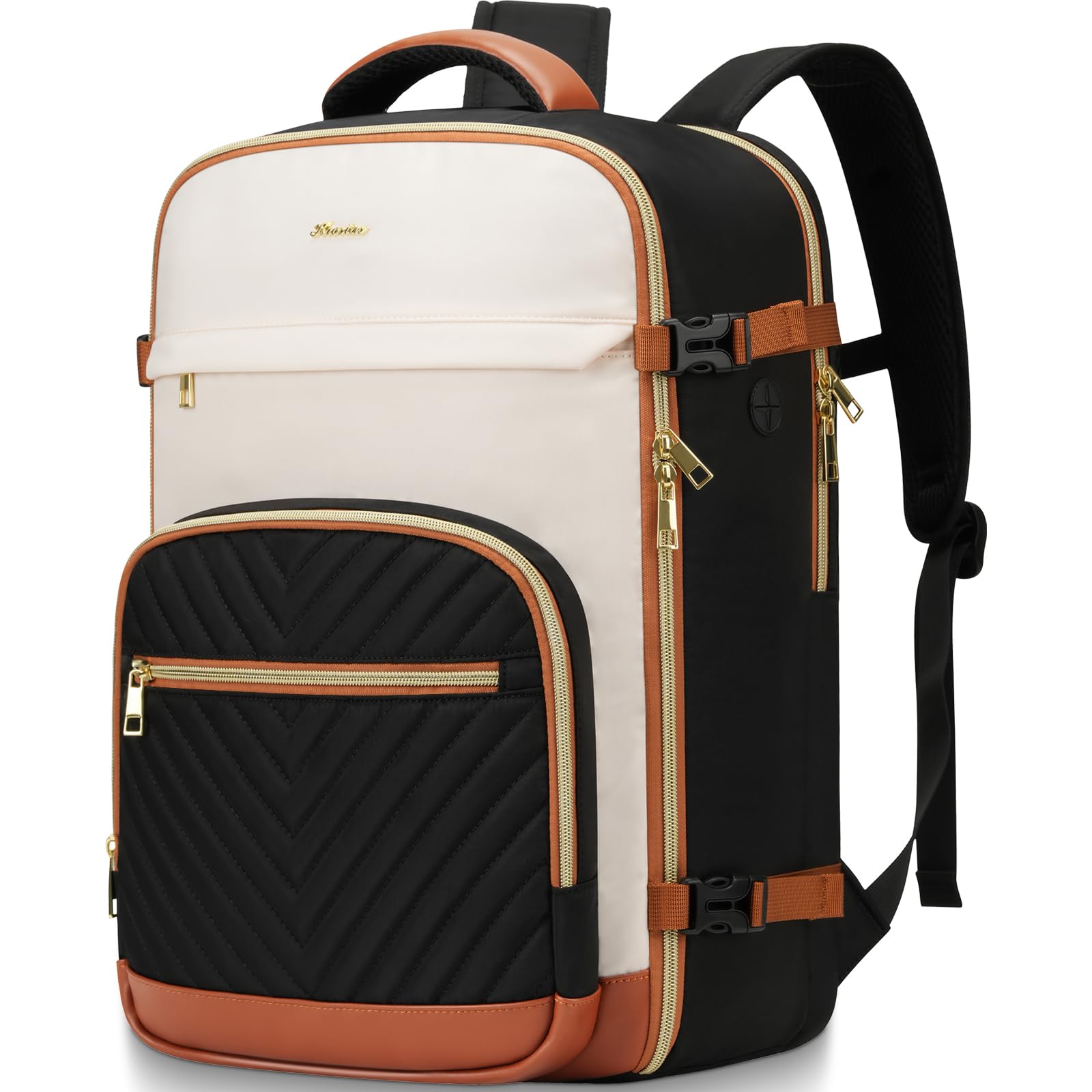 Women's 40L Travel Backpack - Airline Approved Carry On Backpack with Laptop Compartment (Fits 17 Inch), Waterproof Weekender Overnight Bag for Air Travel, Business Trips & Outdoor Adventures