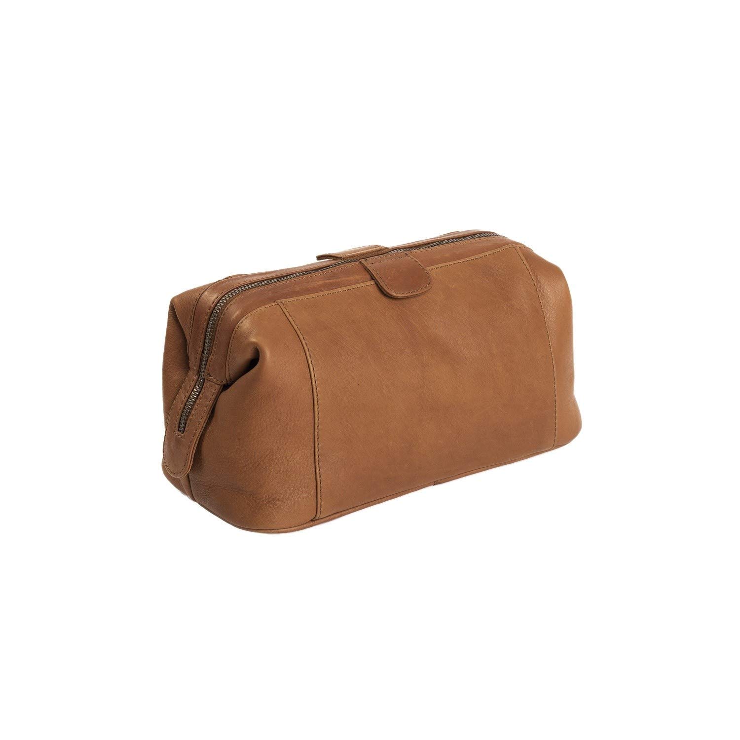 Premium Chesterfield Leather Toiletry Bag for Men | Genuine Cognac Leather Travel Shaving Kit | Durable & Stylish Dopp Kit for Business Trips, Gym, and Weekend Getaways