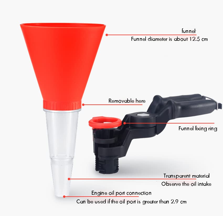 Adjustable Engine Oil Filling Funnel Tool for Cars & Motorcycles - Quick Gasoline & Oil Refueling Kit with Spout (Set A) - Perfect for DIY Oil Changes, Garage Maintenance & Emergency Fuel Refills