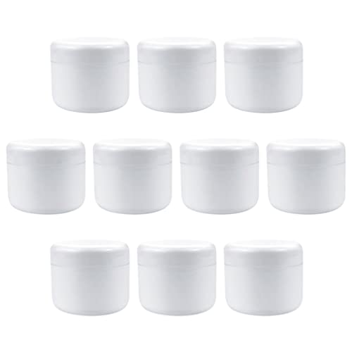 FRCOLOR 10-Pack 8oz Empty Cosmetic Jars with Lids - Travel-Friendly White Glass Cream Containers for Lotion, Body Cream, Lip Balm & DIY Skincare - Perfect for Home, Salon & On-the-Go Use