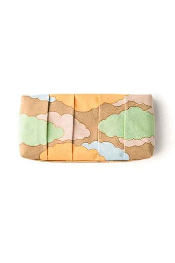 Kyo Yuzen Clutch Bag - Handmade in Kyoto Japan | Premium Beige Japanese Wristlet Purse for Women | Perfect for Weddings, Parties & Formal Events