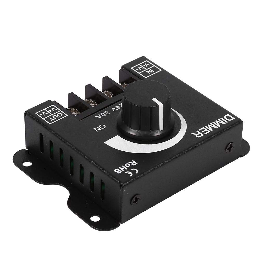 12V-24V LED Dimmer Switch PWM Controller - Adjustable Brightness Knob for LED Strip Lights, Home & Office Lighting, DIY Projects - Perfect for Bedroom, Kitchen, Cabinet, and Decorative Lighting