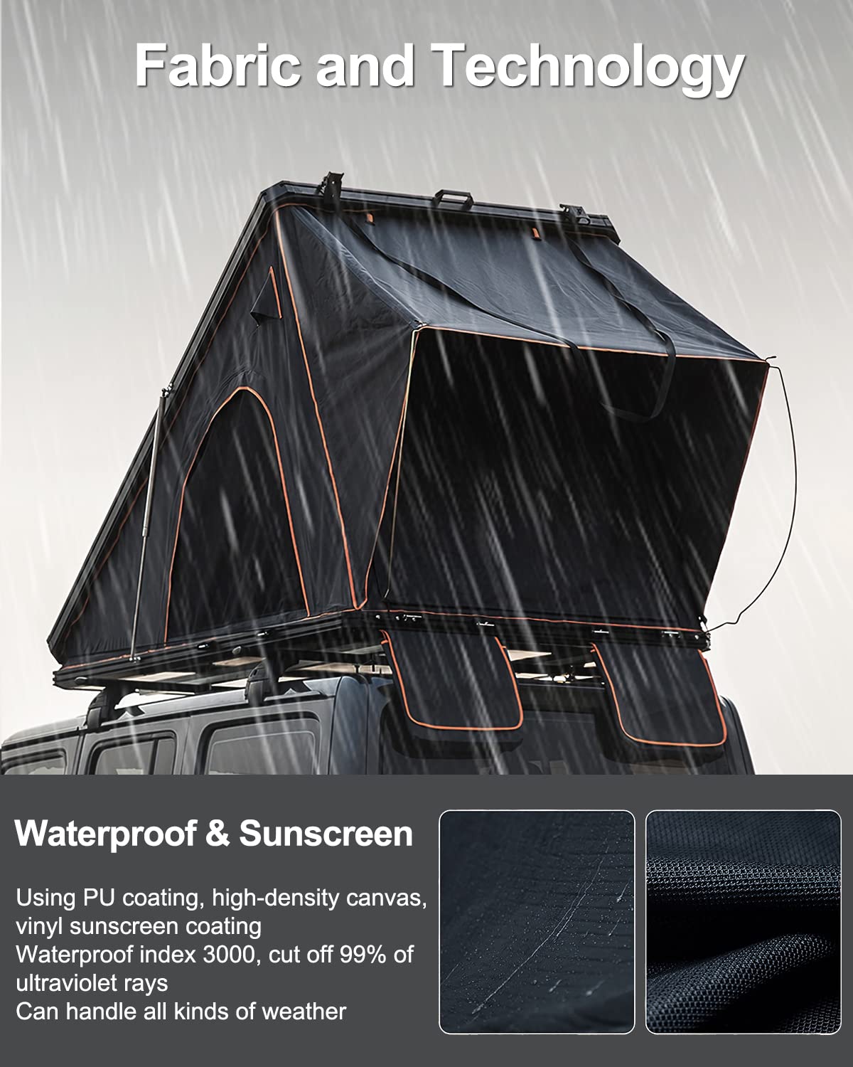 Naturnest Pop Up Hardshell Rooftop Tent for SUV, Truck & Jeep - Waterproof Car Roof Top Camping Tent with Easy Setup | Perfect for Outdoor Adventures, Road Trips & Overlanding