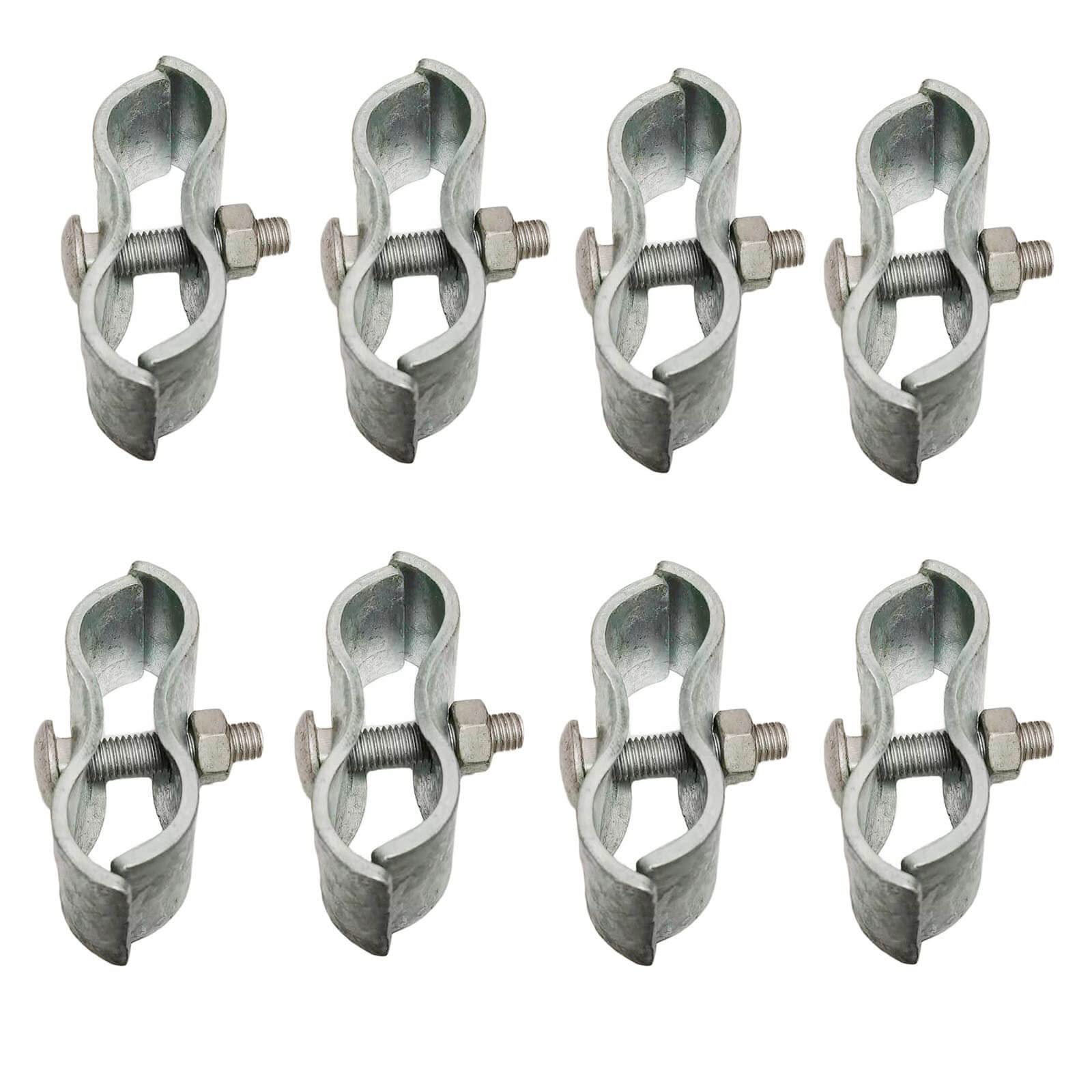 Heavy Duty Chain Link Fence Panel Clamps - 8 Pack Saddle Clamps for 1-5/8