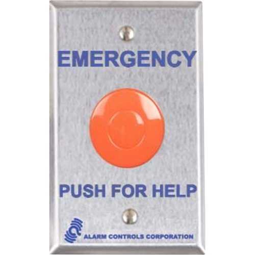 Alarm Controls PBL 1 GR Latching Panic Button Station - Normally Open & Normally Closed Contacts with Guard Ring - Ideal for Emergency Security Systems in Offices, Schools & Public Buildings
