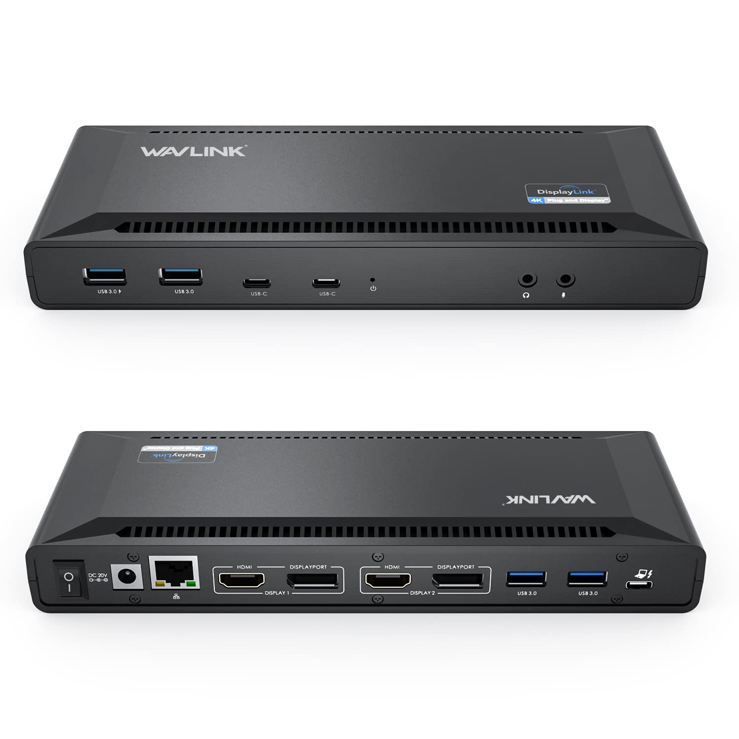 WAVLINK Universal USB C Laptop Docking Station Dual Monitor 5K/4K@60Hz - 65W PD Charging for Thunderbolt 4/3, USB-C Windows, Mac, Chrome, Ubuntu - 2HDMI, 2DP, 6USB 3.0, Gigabit Ethernet - Perfect for Home Office, Gaming & Multi-Tasking