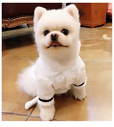 Premium Dog Bathrobe - Soft & Warm Quick-Drying Pet Towel Coat for Small Dogs & Cats (White, Size S) - Perfect for Post-Bath, Winter Warmth & Cozy Lounging