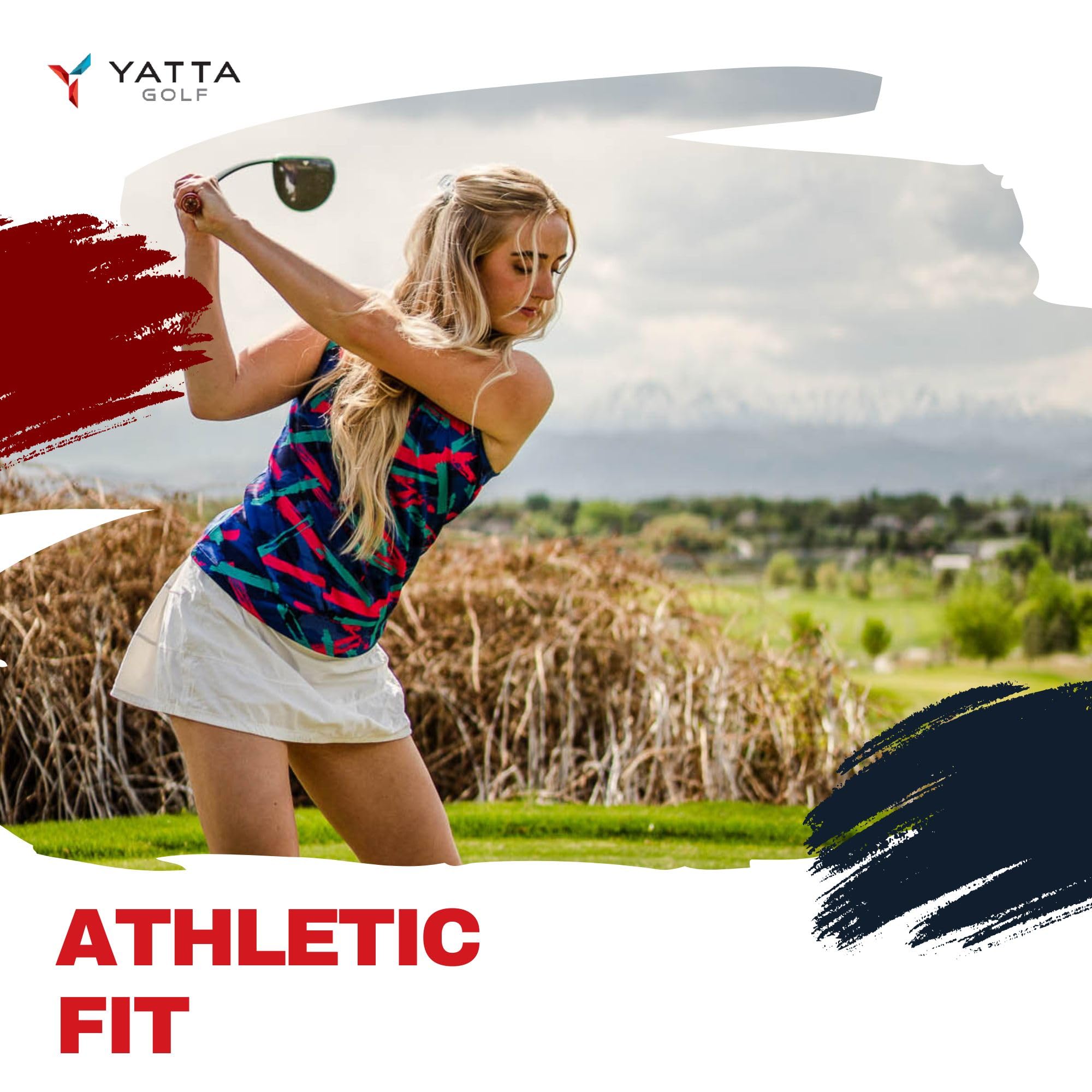 YATTA GOLF Women's Moisture-Wicking Sleeveless V-Neck Golf Polo Shirt - Breathable Workout & Tennis Tank Top for Summer Golfing & Active Sports