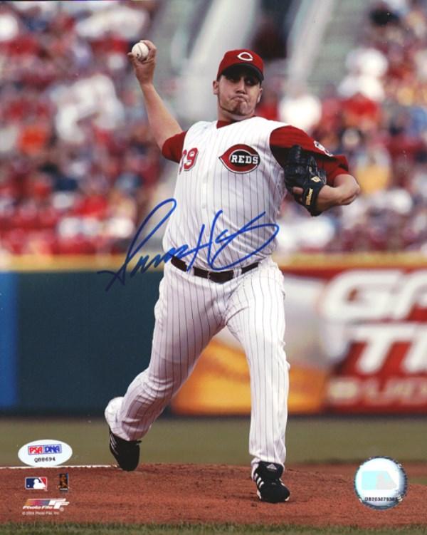 Aaron Harang Autographed 8x10 Photo Cincinnati Reds PSA/DNA Certified #Q88694 - Perfect for Sports Memorabilia Collectors and Reds Fans Display