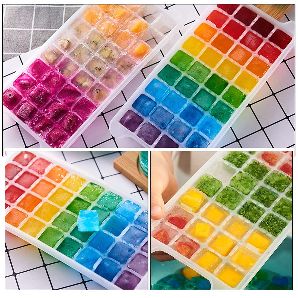 Premium Silicone Ice Cube Tray Set - Flexible Sphere Ice Molds for Freezer, Cocktails, Baby Food & Chocolate Making - BPA-Free Kitchen Accessory (White)