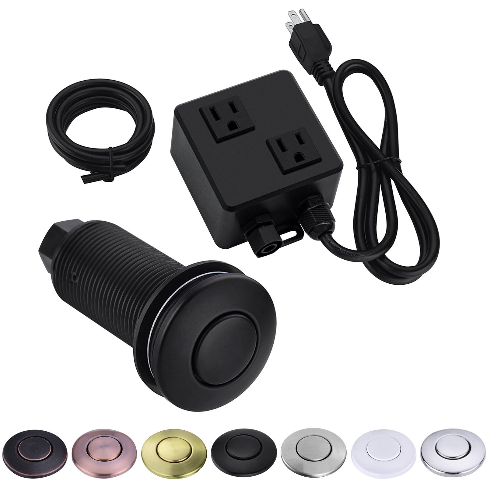 BESTILL Sink Top Air Switch Kit for Garbage Disposal - Matte Black 3.6