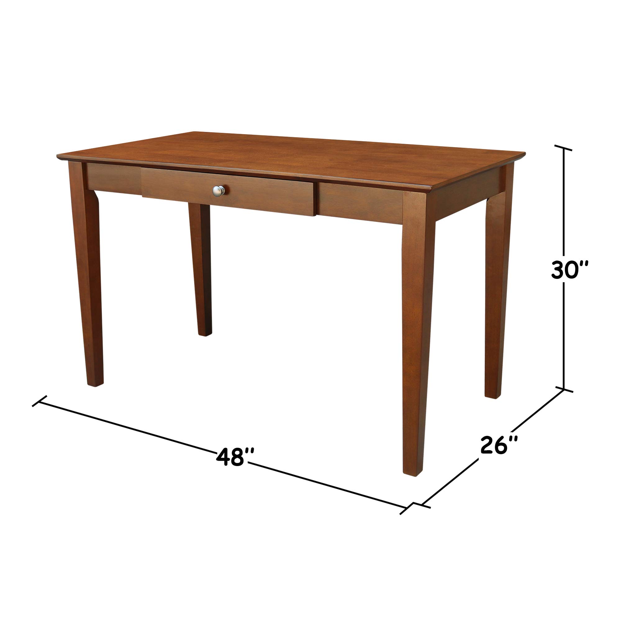 IC International Concepts Espresso Basic Size Desk and Chair Set with Drawer - Perfect for Home Office, Study Room, or Small Workspace
