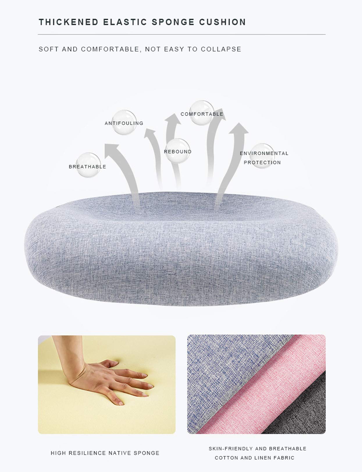 Ergonomic Office Chair with Adjustable Armrests & High Back Support - Breathable Linen Swivel Desk Chair for Home & Executive Workspaces - Perfect for Long Hours of Comfortable Sitting