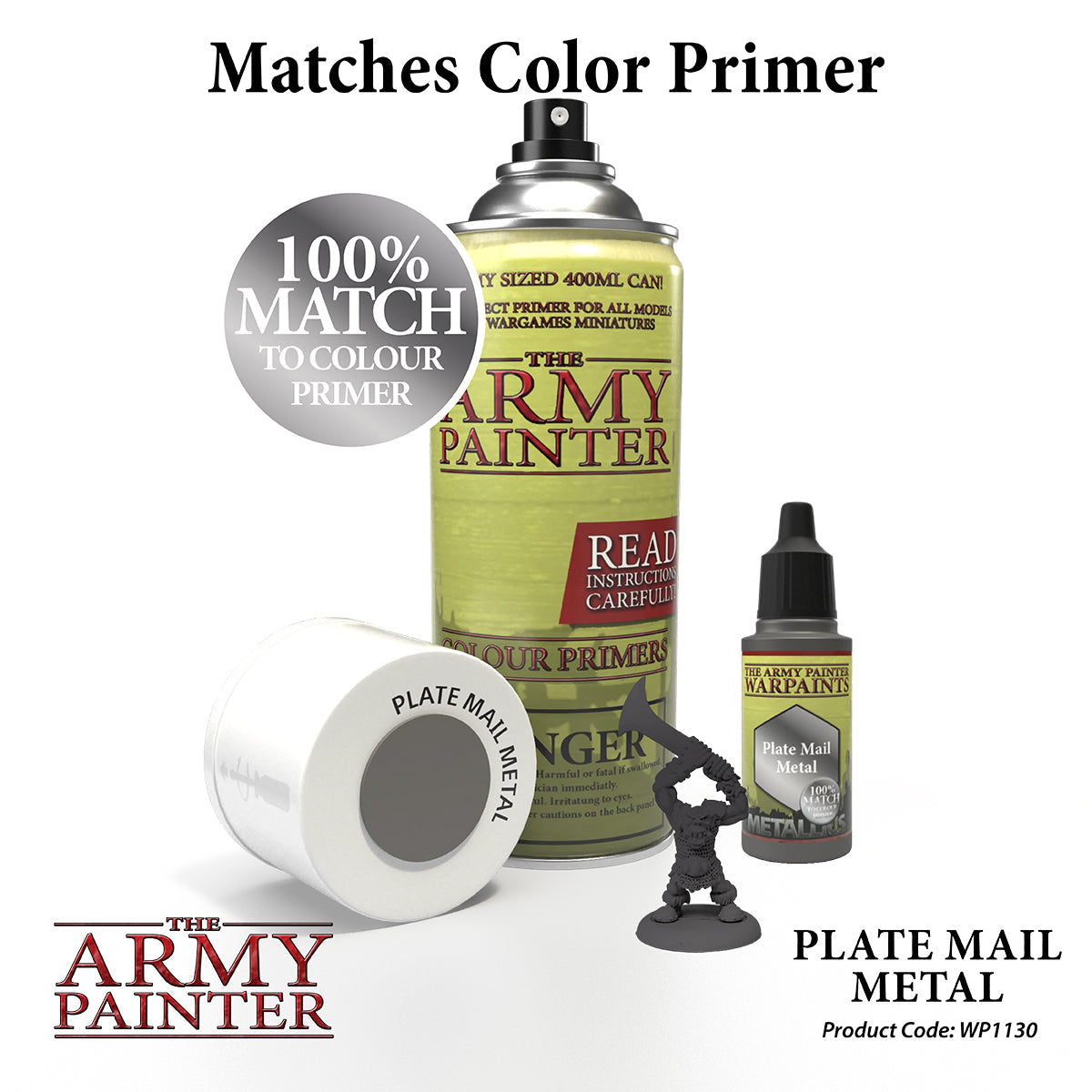 Warpaints Metallics: Plate Mail Metal Paint for Miniatures & Models - Perfect for Warhammer, D&D, and Tabletop Gaming