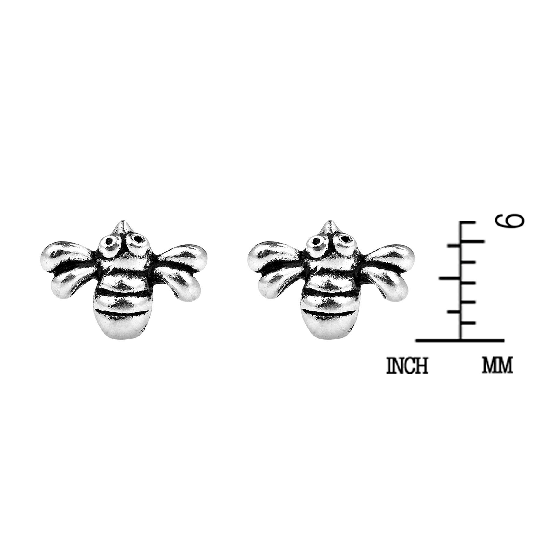 AeraVida Petite Adorable Bumble Bee .925 Sterling Silver Stud Earrings for Women | Cute Bee Jewelry Gift for Her | Perfect for Everyday Wear, Parties & Gifts