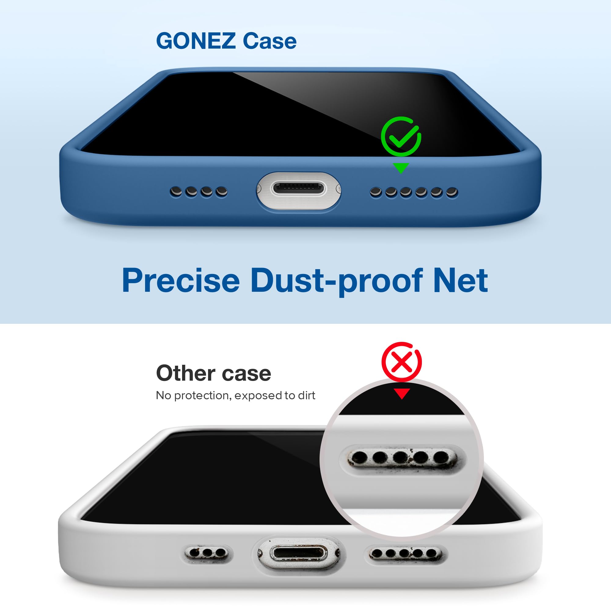 Magnetic Silicone Case for iPhone 15 Plus - MagSafe Compatible with Camera Protector & Screen Protector | Shockproof Protective Phone Cover 6.7
