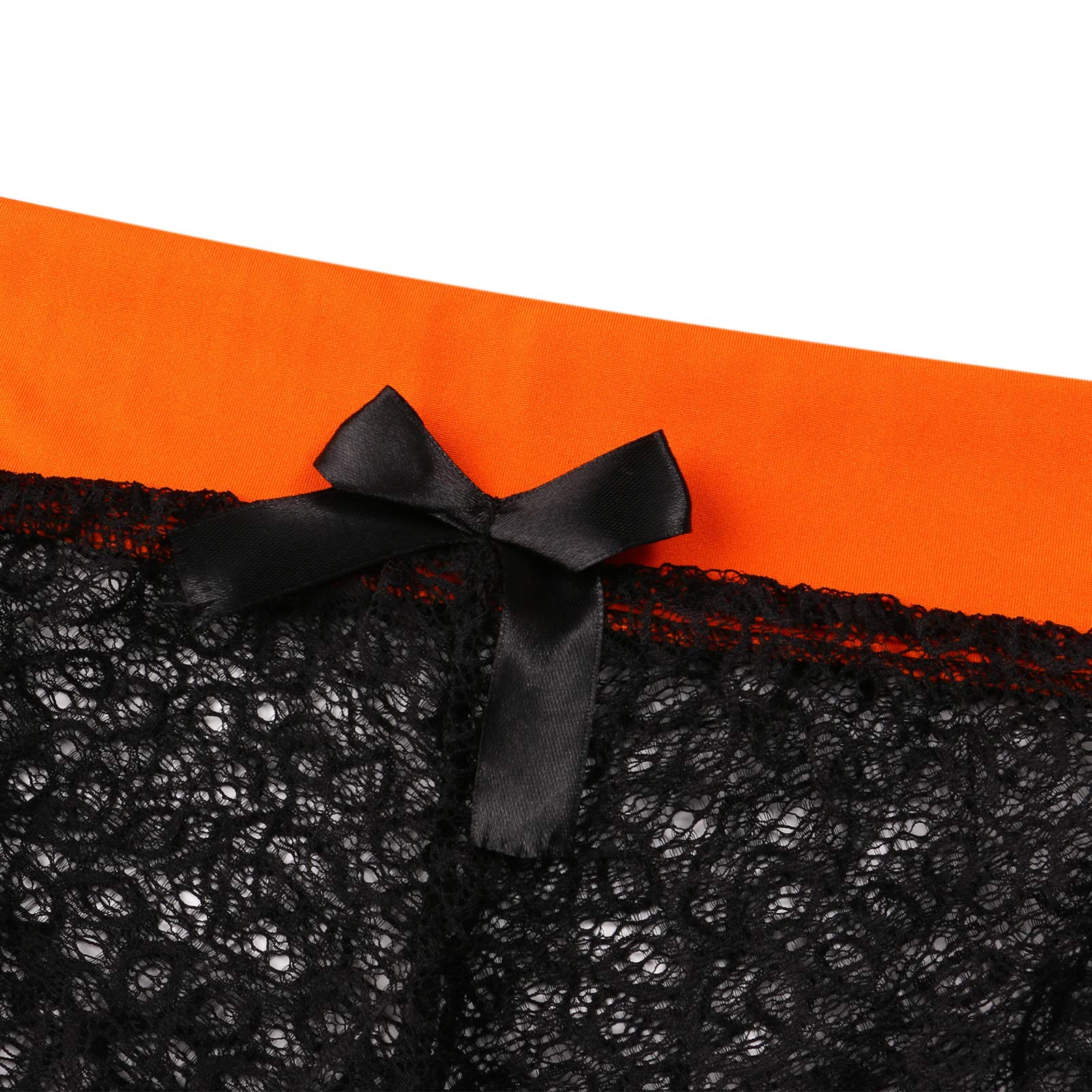 Springcmy Women's Sexy Lace Lingerie Set - Sheer Floral Bowknot Sling Bra & Panty Set for Valentine's Day, Honeymoon & Romantic Nights
