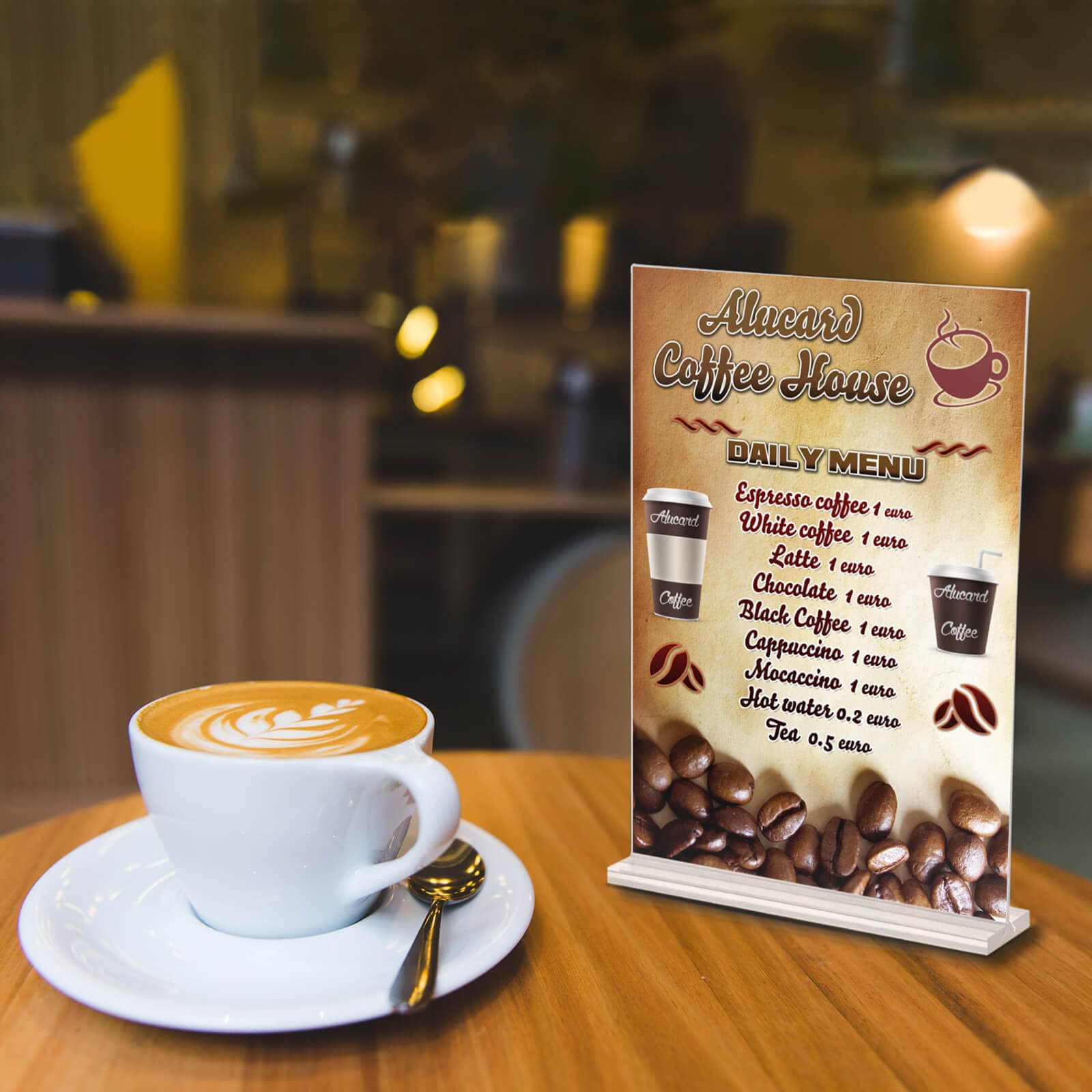 6 Pack Clear Acrylic Sign Holders - T-Shaped Double-Sided Desktop Display Stand for 8.5 x 11 Inch Paper (Ideal for Restaurants, Retail Stores & Office Use)