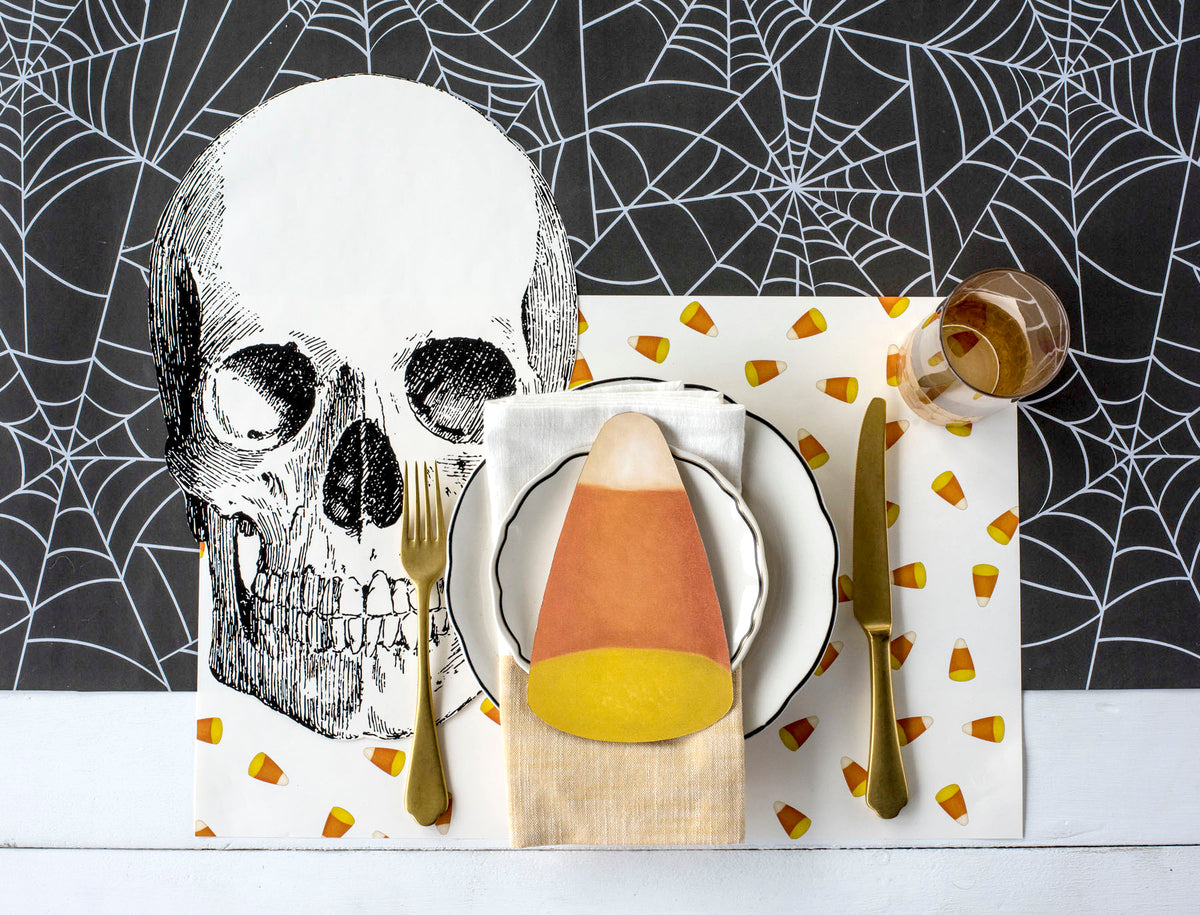 Halloween Candy Corn Placemat - Non-Slip Table Protector for Fall Parties, Thanksgiving & Holiday Decorations - Perfect for Dining, Kitchen & Seasonal Home Decor