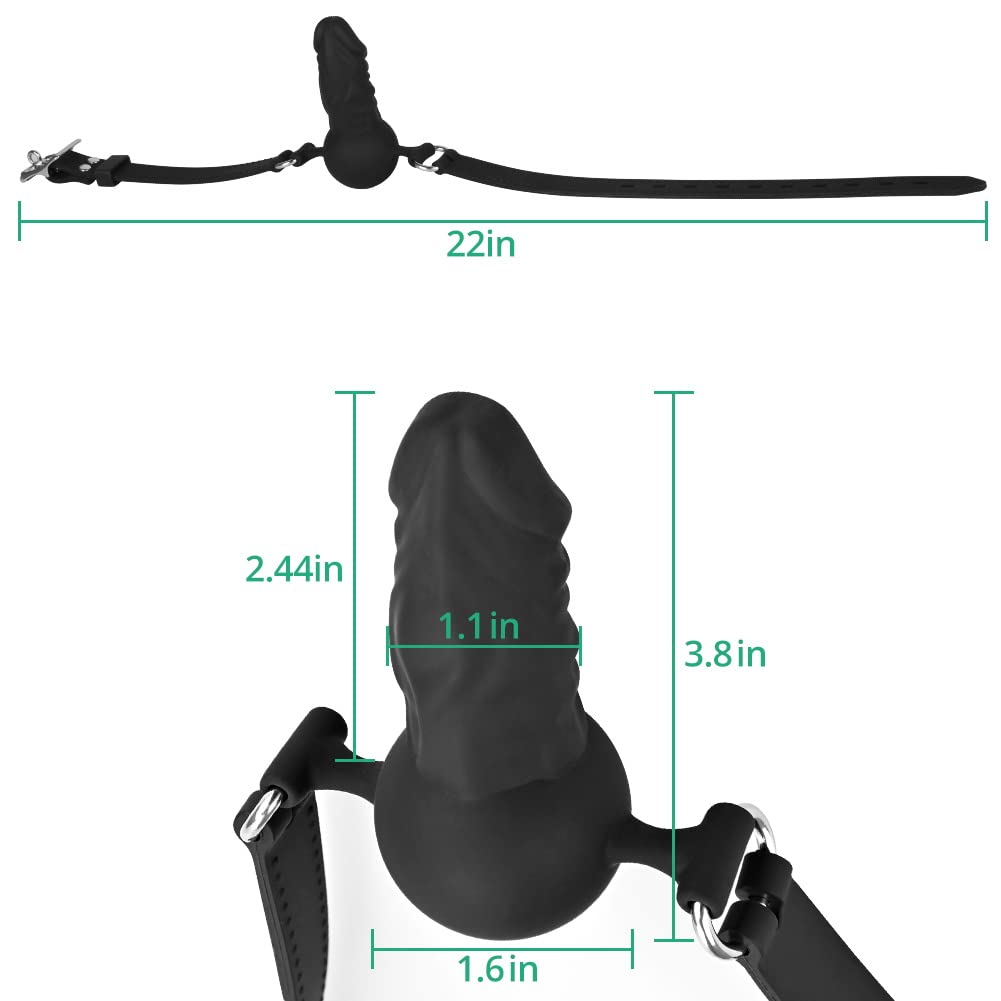Adjustable Ball Gag with Leather Straps - SM Bondage Toy for Cosplay & Roleplay