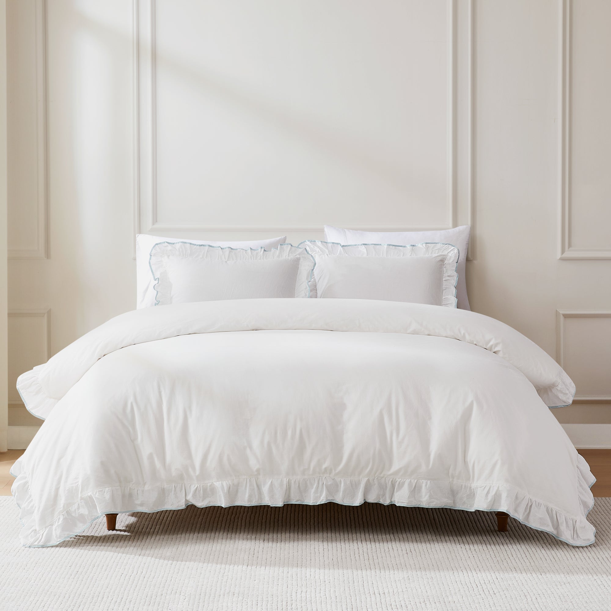 Premium Reyna Contrast Edge Cotton Duvet Cover Set - Soft & Breathable Bedding for Comfortable Sleep - Perfect for Master Bedroom, Guest Room & Dorm Decor