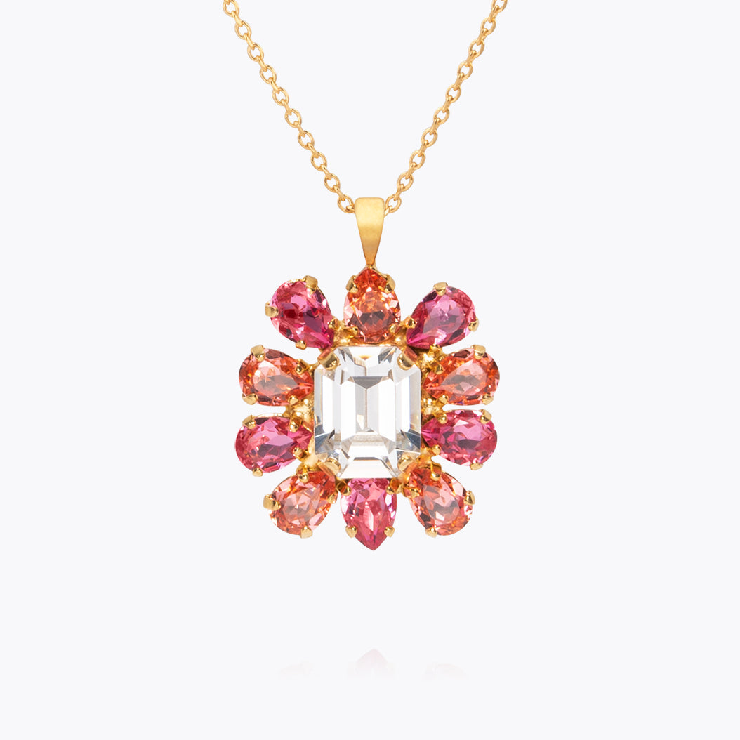 Elegant Peony Flower & Coral Beaded Necklace for Women - Perfect for Weddings, Parties & Everyday Wear
