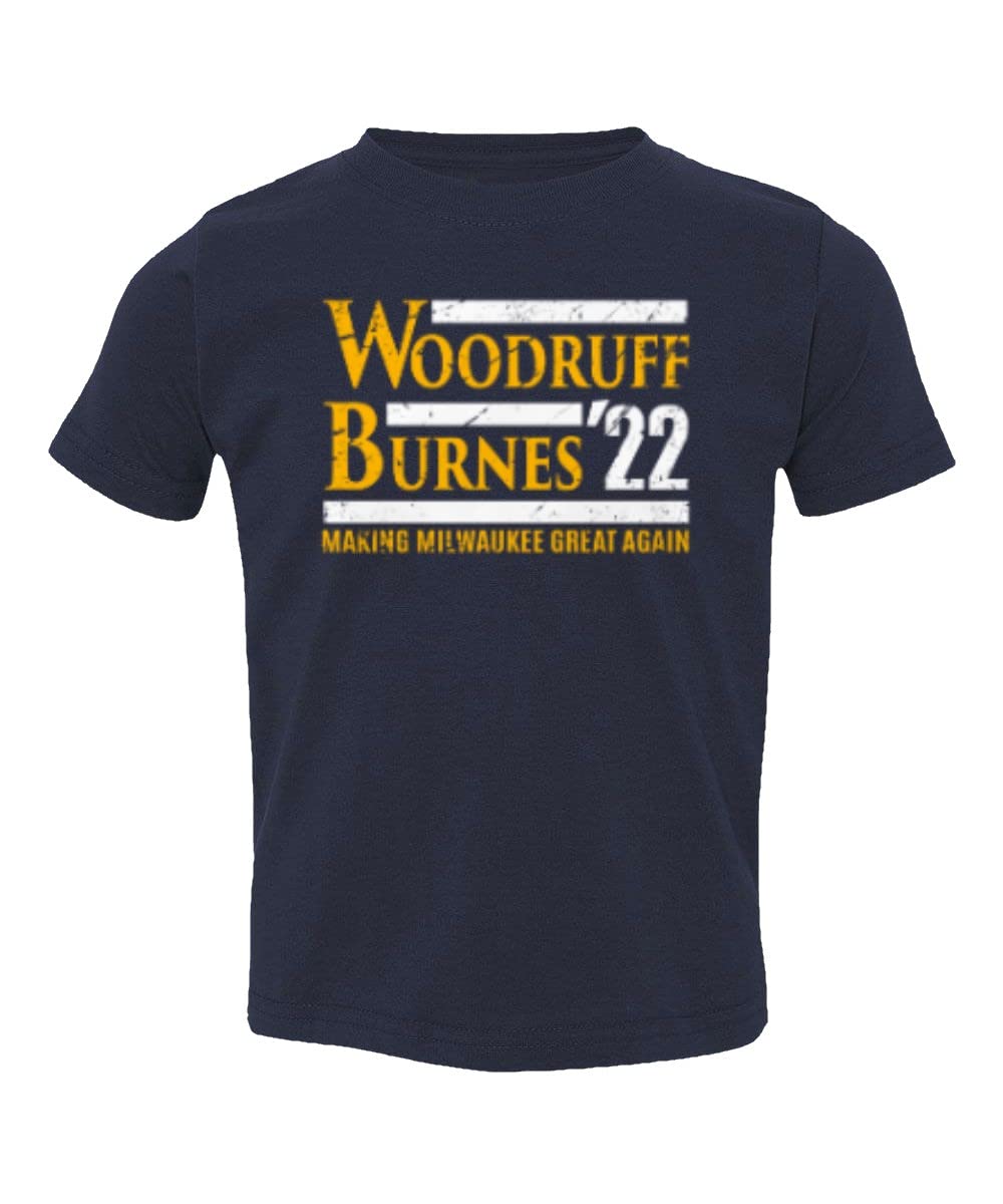 Woodruff Burnes 2022 Milwaukee Brewers Baseball Fan Toddler T-Shirt - Soft Cotton Tee for Little Fans, Game Day Outfits & Family Matching