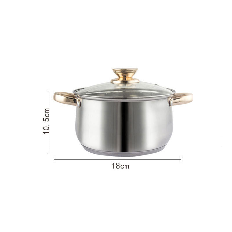 12-Piece Stainless Steel Cookware Set - Stock Pot, Saucepan, Casserole & Kettle for Professional & Home Kitchens | Perfect for Boiling, Stewing, Frying & Slow Cooking