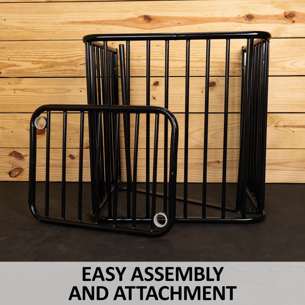 Slow Feed Wall-Mounted Hay Rack for Horses - Large Capacity Black Grazing Feeder with 5-Year Warranty | Natural Grazing Solution | Stable & Barn Feeding Accessory