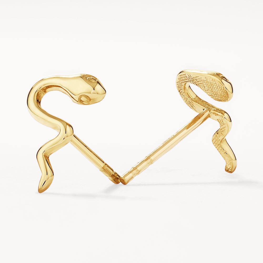 10K Gold Snake Stud Earrings for Women - Hypoallergenic Fashion Jewelry for Parties, Gifts & Everyday Wear