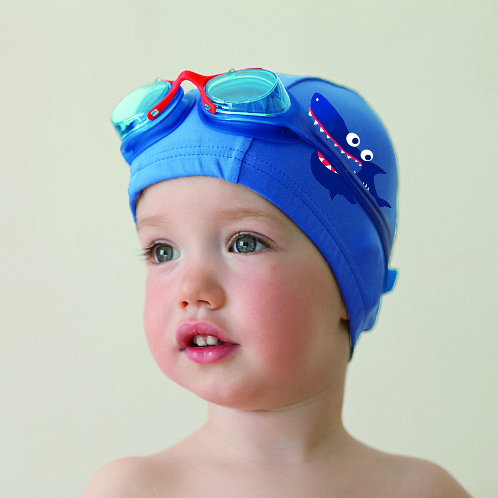 2 Pack Kids Silicone Swim Caps - Waterproof, Elastic Swimming Caps with Fun Cartoon Designs for Boys & Girls - Perfect for Pool, Beach & Swim Lessons