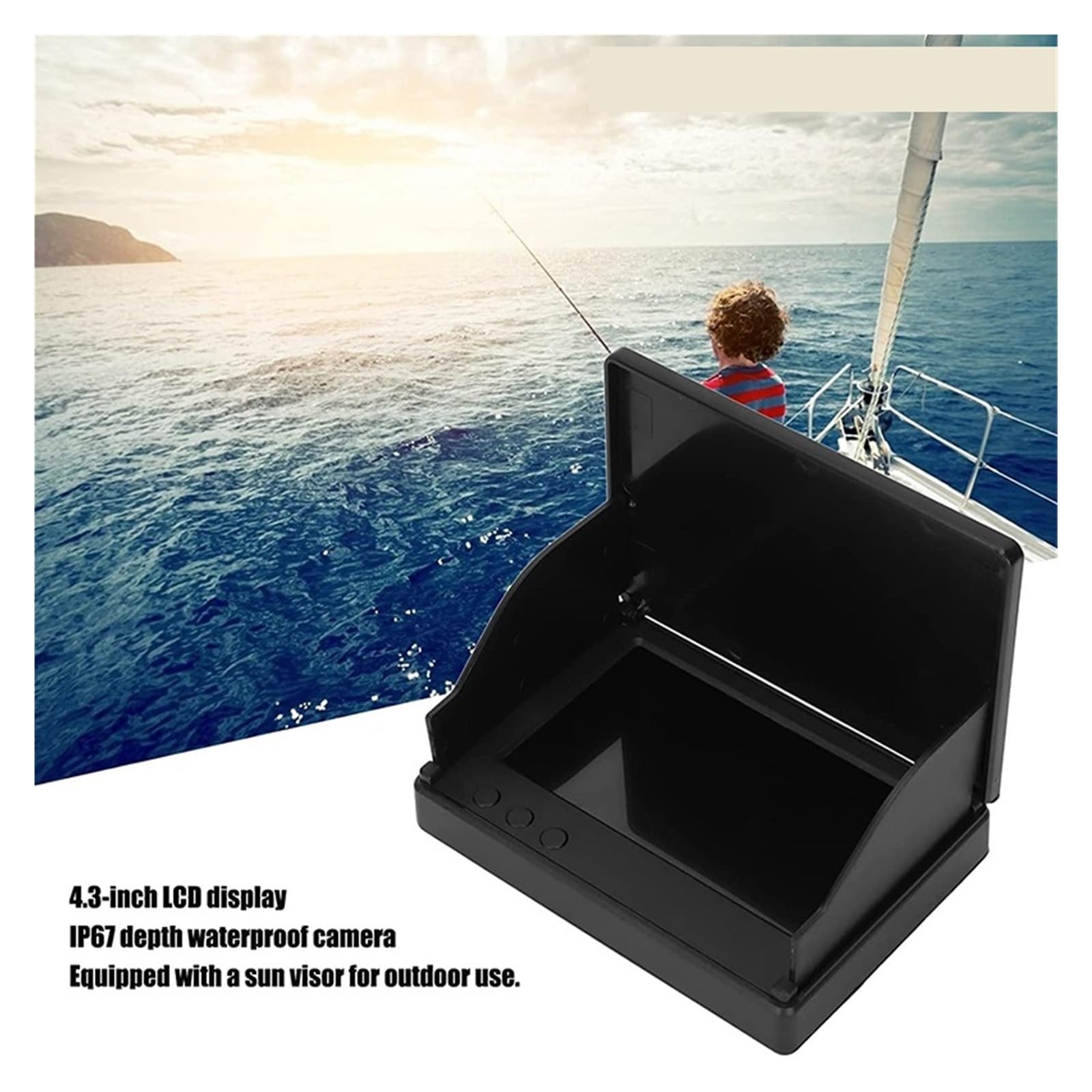 **Underwater Fishing Camera with 5.0/4.3 Inch LCD Display - 1080P HD, 220° Wide Angle, 9-Hour Night Vision, Waterproof for Ice, Lake, Sea, Boat & Kayak Fishing (30m Cable) - Perfect for Deep Sea, Freshwater & Ice Fishing Adventures**