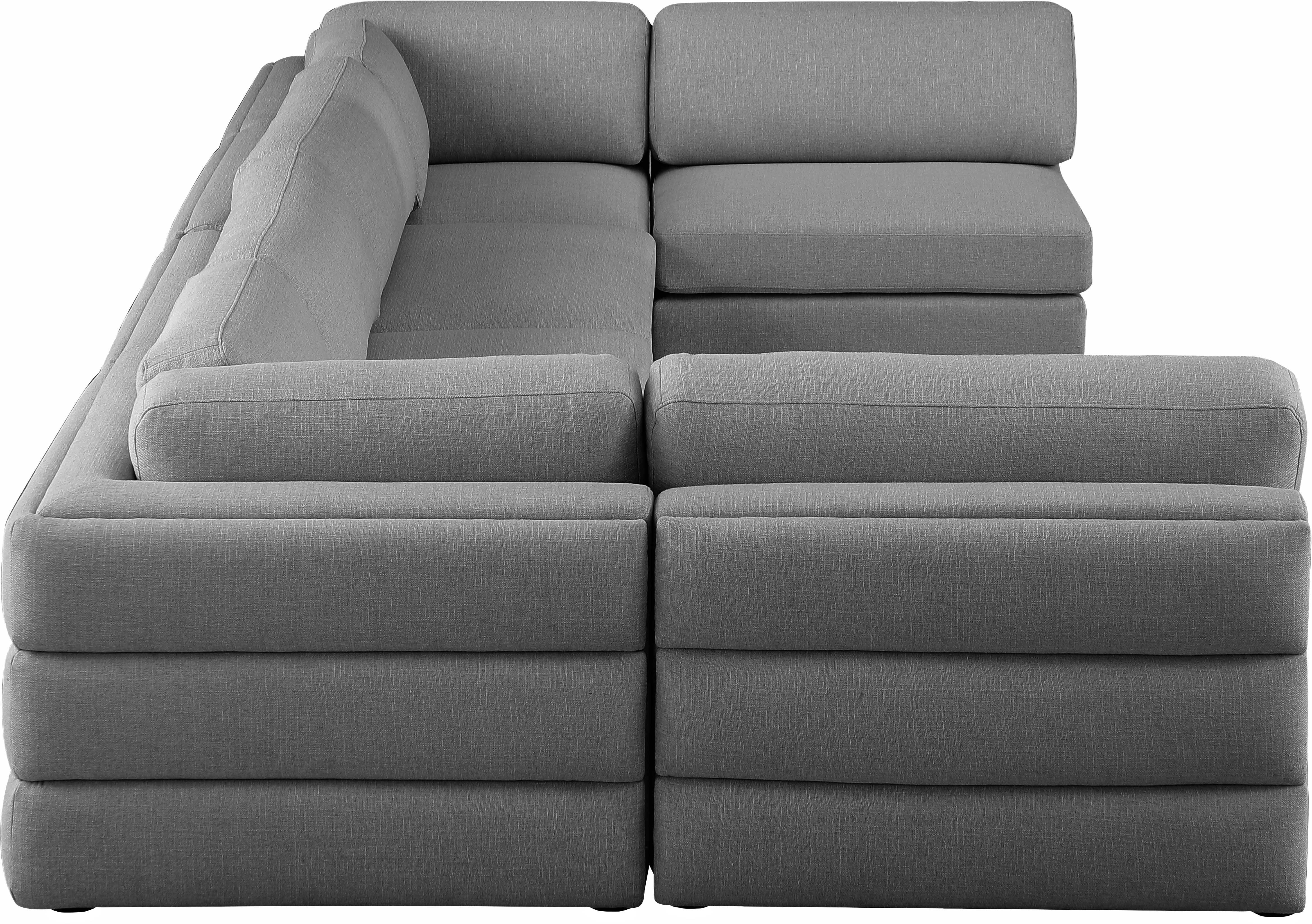 Beckham Durable Linen Textured Fabric Modular Sectional Sofa - Modern Living Room Furniture for Home & Office Comfort