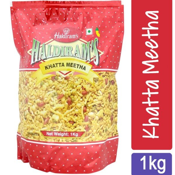 Haldiram's Khatta Meetha Namkeen Snack - 1kg Family Pack | Authentic Indian Savory Mix | Perfect for Parties, Movie Nights & Tea Time Snacking