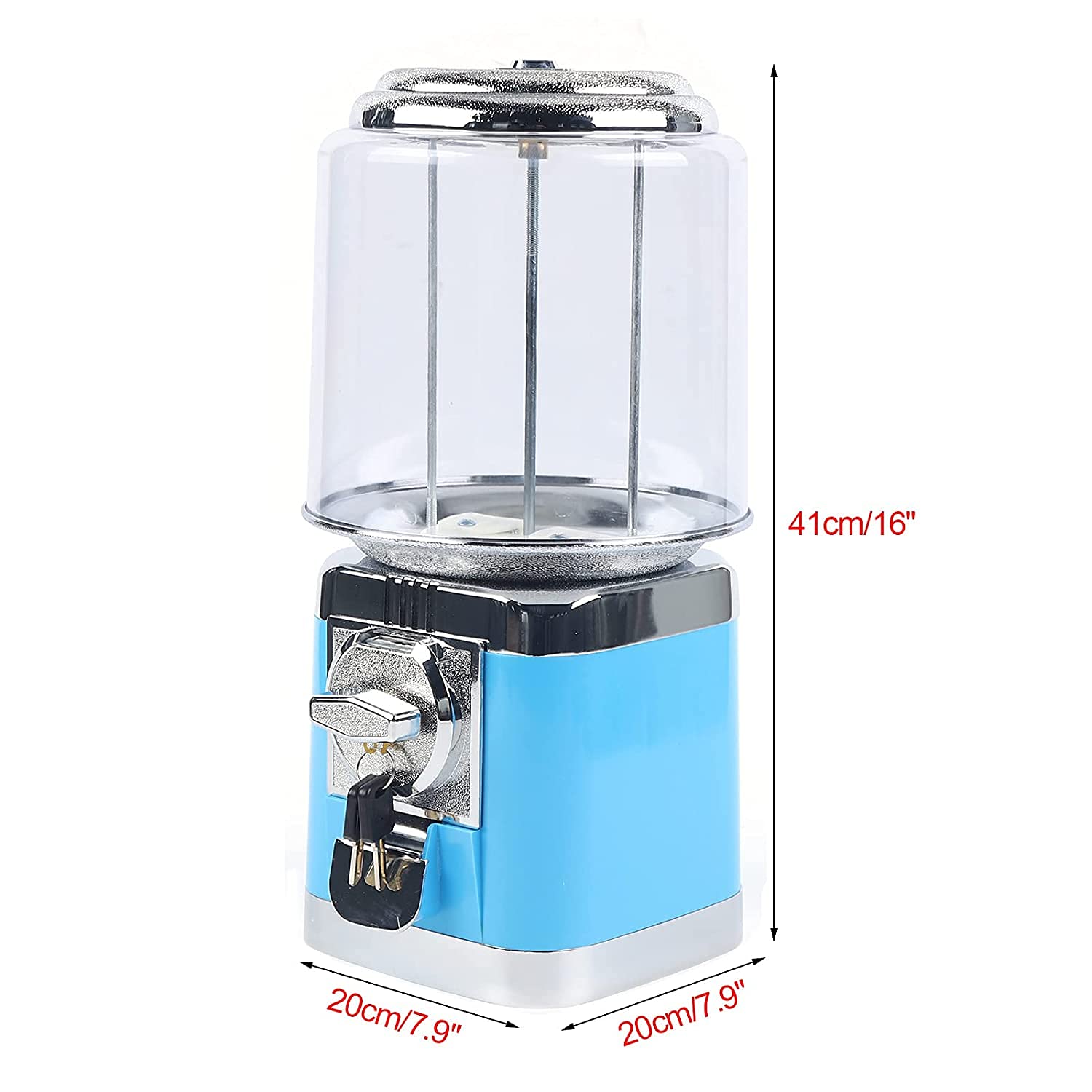 Commercial Automatic Gumball Machine - Candy & Bubble Gum Vending Machine with Coin Slot for Kids, Home, Stores, Parties (Blue) - Perfect for Arcades, Retail Shops, Birthday Events & Home Decor
