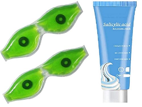 Elecsera Ice Cream Face Mask Set - Acne Moisturizing, Blackhead Remover & Pore Cleansing Mask with Aloe Vera (3-Piece Kit) | Hydrating Treatment for Oily & Combination Skin, Perfect for Spa Night & Self-Care Routine