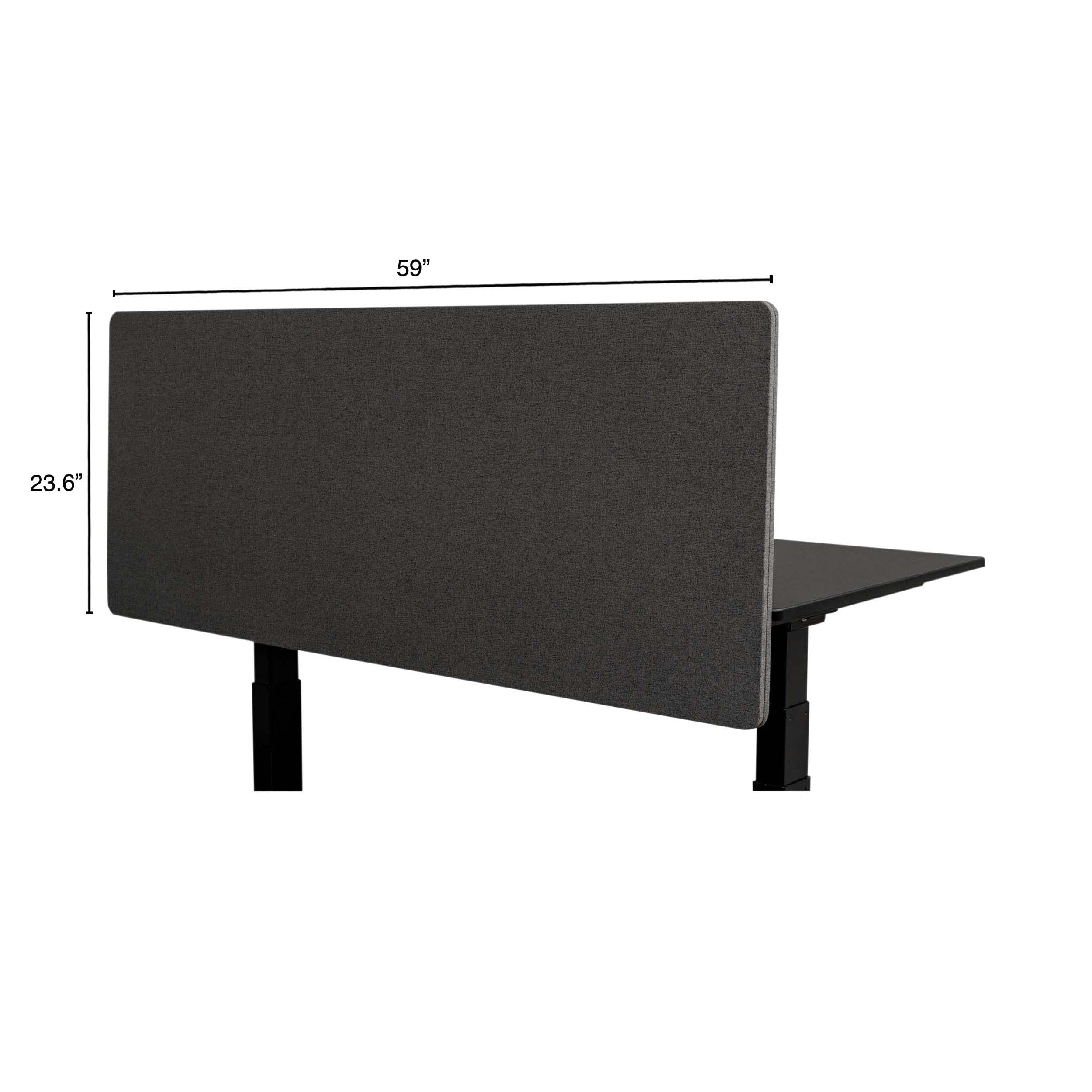 ReFocus Clamp-On Acoustic Desk Divider Privacy Panel - Noise Reducing & Visual Privacy Screen for Stand Up Desks (Ash Gray, 59