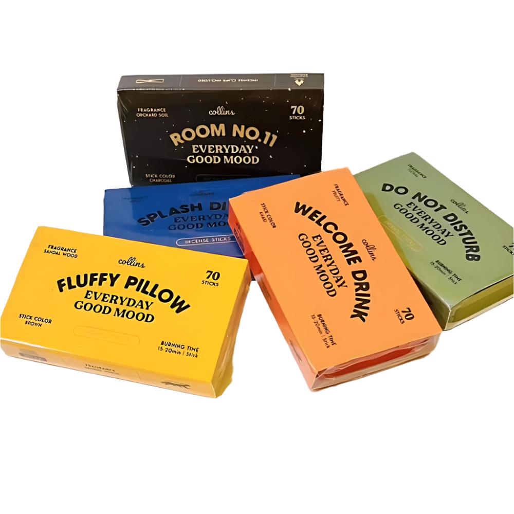 Premium Collins Incense Sticks - 70 Sticks with 5 Fragrance Options for Relaxation, Meditation & Home Aromatherapy