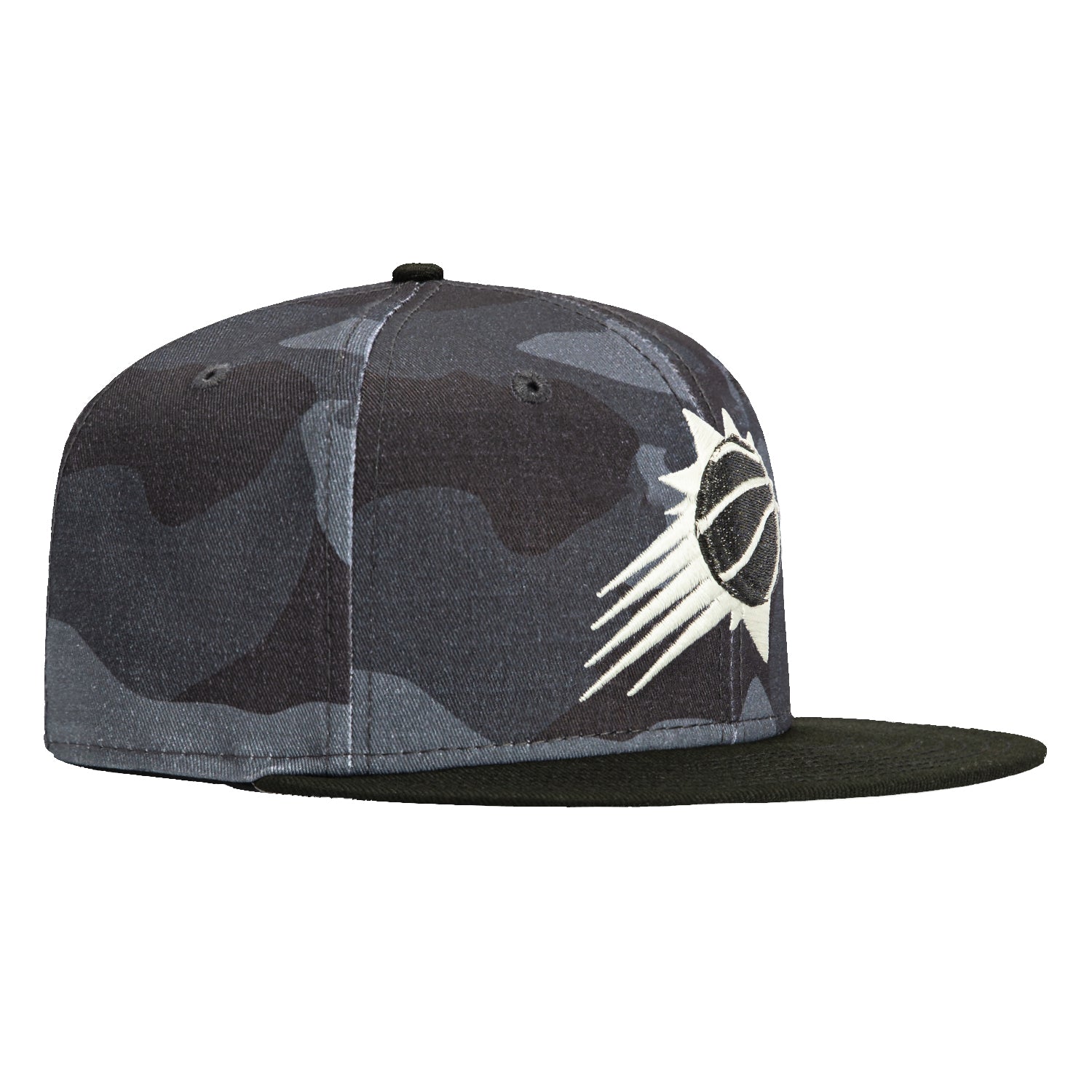 New Era 59Fifty Camo Vize Phoenix Suns Glow in the Dark Adjustable Snapback Hat - Black Camouflage NBA Basketball Cap for Men & Women - Perfect for Games, Concerts & Outdoor Activities