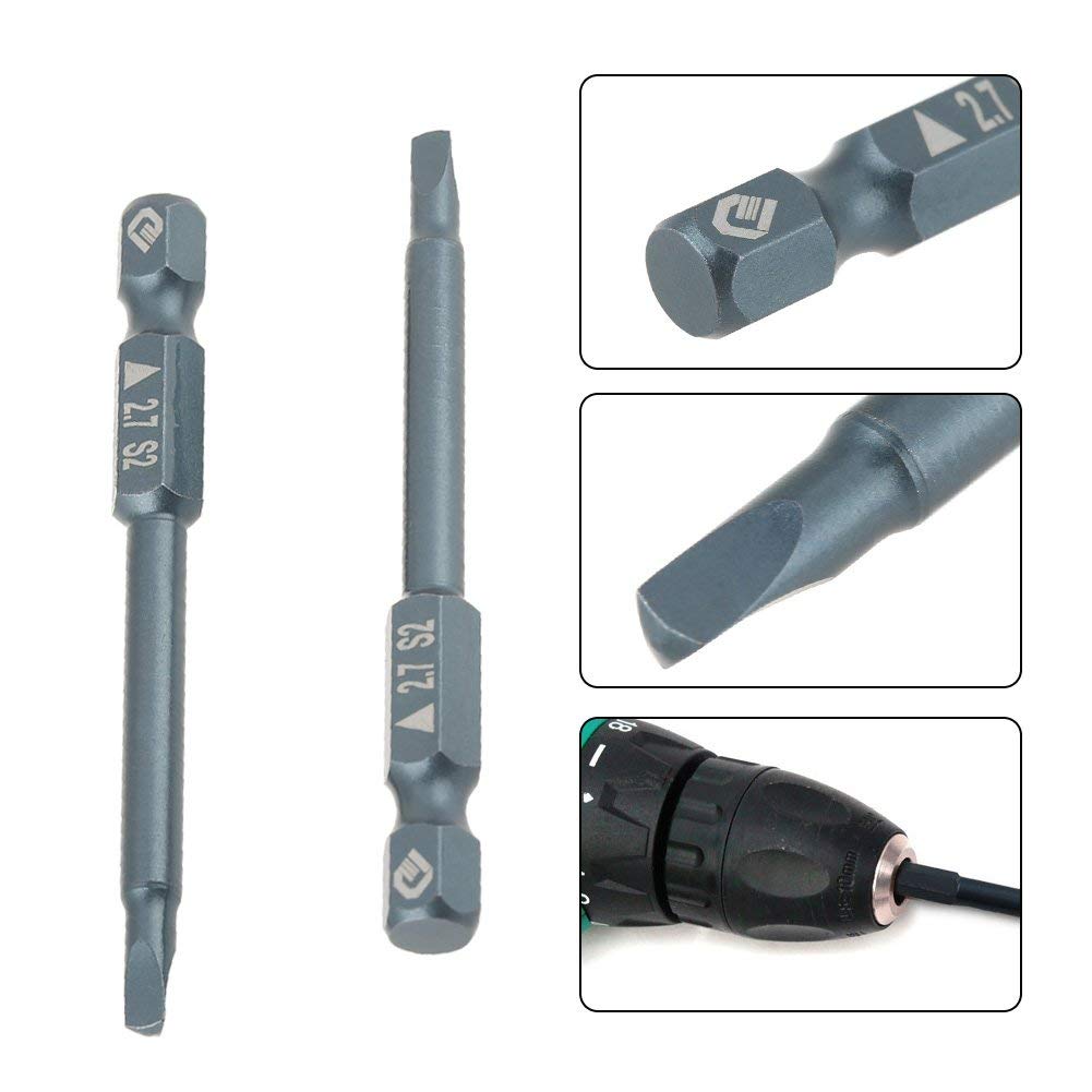 Hilitand 10-Piece Triangle Head Screwdriver Bit Set - 1/4 Inch Shank, 65mm Alloy Steel H6.3x65mmx2.7 - Perfect for Electronics Repair, Furniture Assembly & DIY Projects