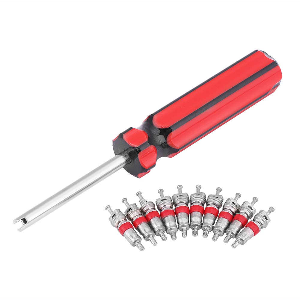 10-Pack Motorcycle & Bike Tire Valve Core Replacement Kit with Remover Tool - Durable Brass Valve Stems for Tubeless Tires - Perfect for Road Bikes, ATVs, and Scooters - Easy Repair & Maintenance Solution