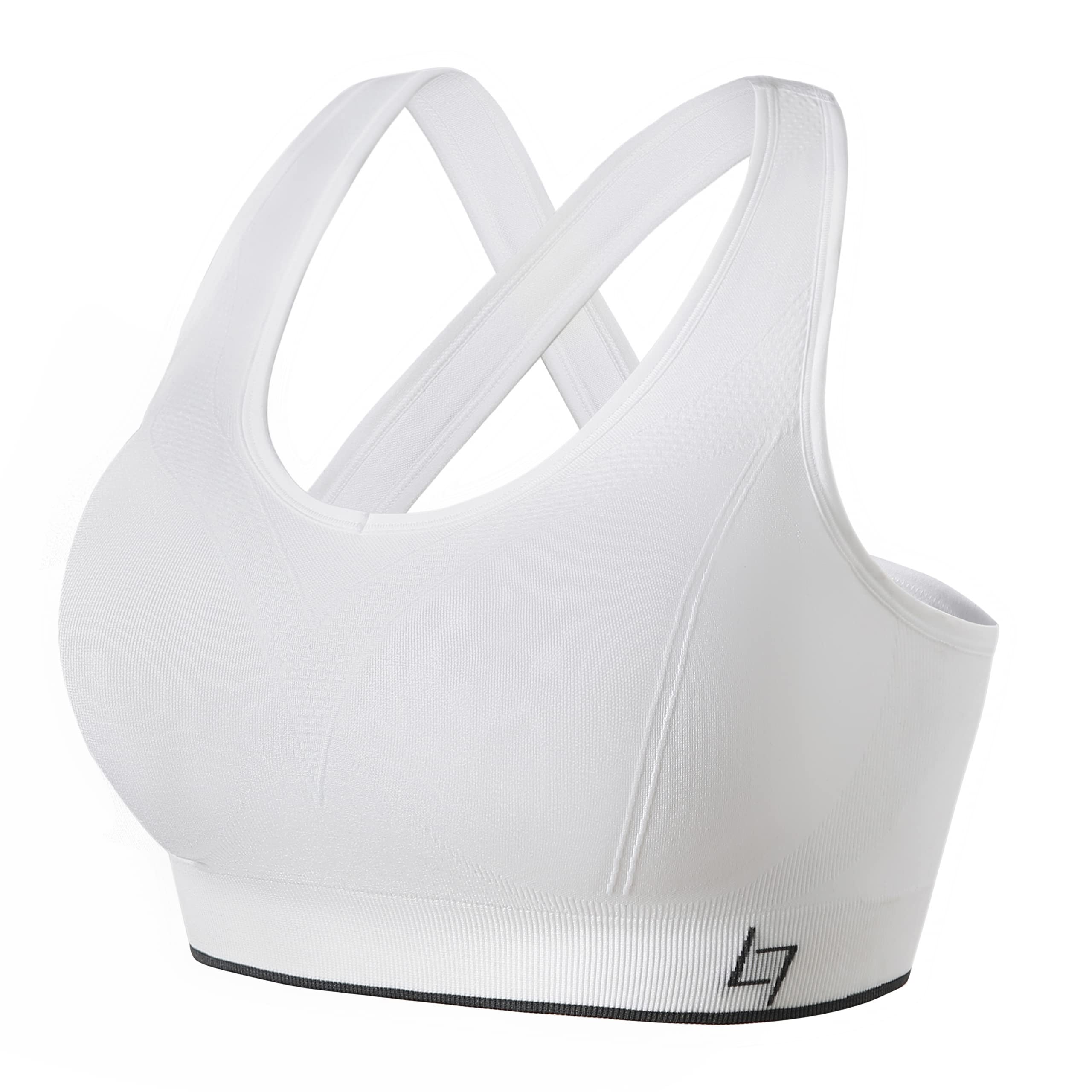 FITTIN Women's Cross Back Seamless Sports Bra - Removable Padded Support for Yoga, Gym & Workouts | Comfortable Fitness Top for Running, HIIT & Active Lifestyle