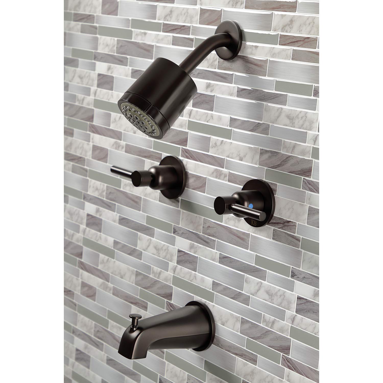 Kingston Brass KBX8145DL Concord Two-Handle Tub and Shower Faucet in Oil Rubbed Bronze - 7.13