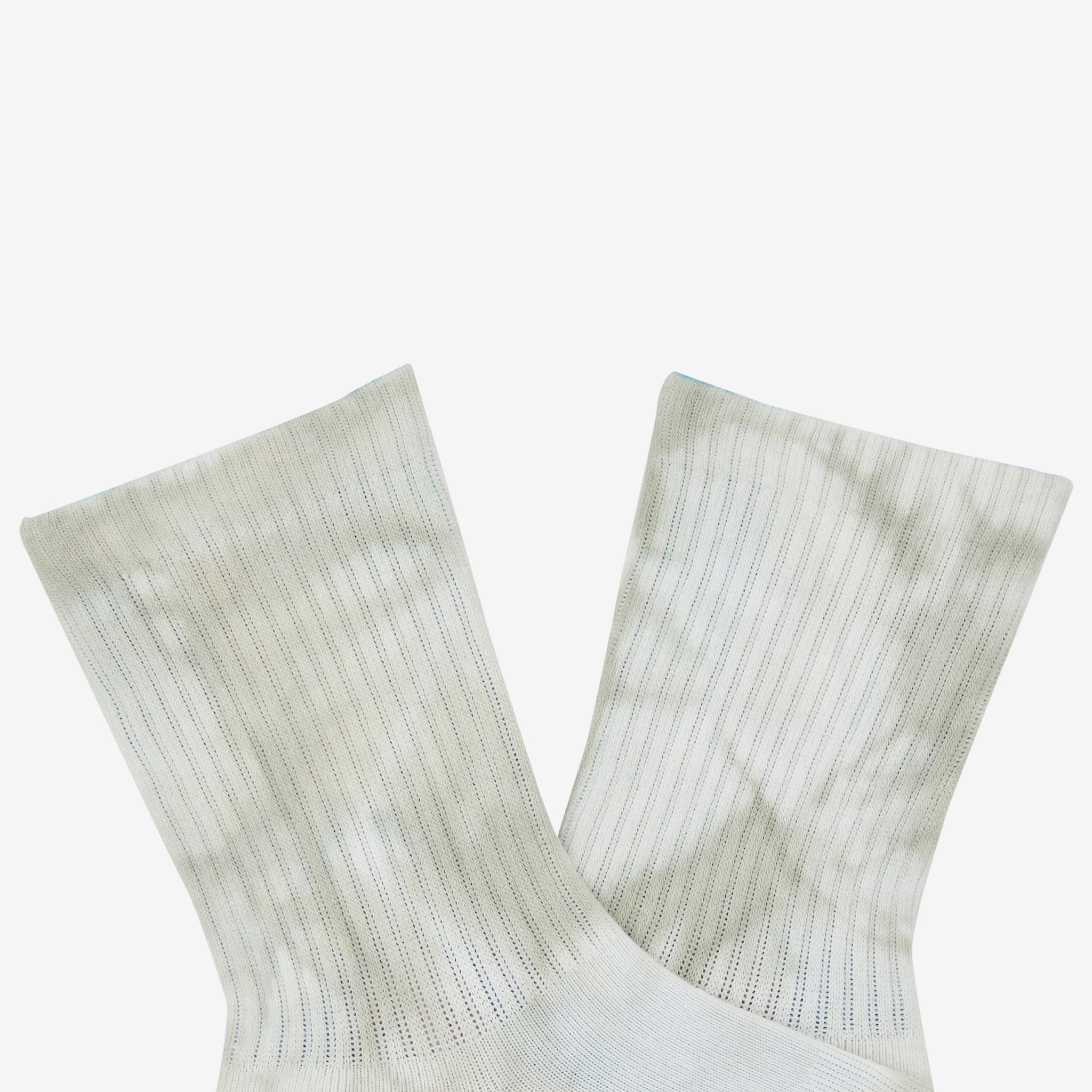 Tie Dye Crew Socks for Men & Women - Light Grey Cotton Casual Socks for Everyday Wear, Yoga, Gym & Home Comfort