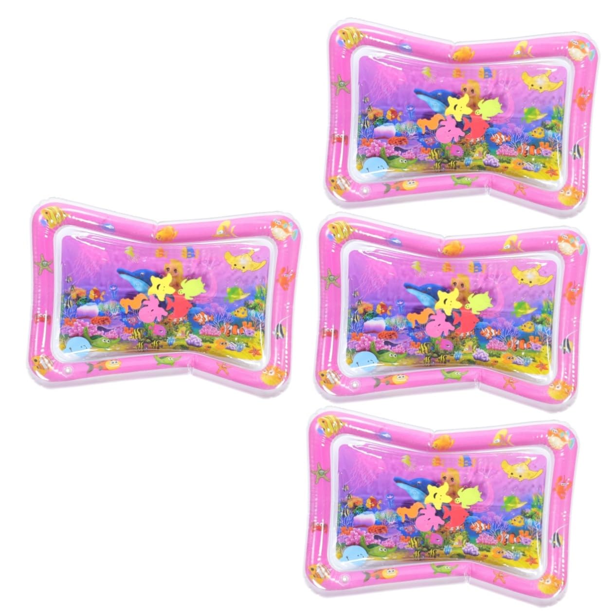Happyyami 4-Piece Inflatable Water Cushion Set - Non-Slip PVC Splash Play Mat for Kids, Toddlers & Babies - Perfect for Pool, Beach, Bath Time & Outdoor Water Play