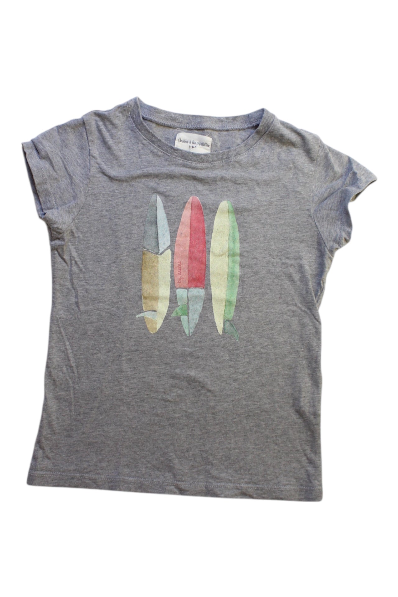 Arsène and The Pipelettes Surfboard Graphic T-Shirt for Kids - 5T Size | Fun Beach & Summer Outfit for Toddlers